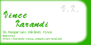 vince karandi business card
